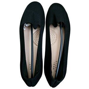 Studio 1886 Black Knit Slip-On Flats Size 9 Flexible‎ Sole Womens Casual Shoes